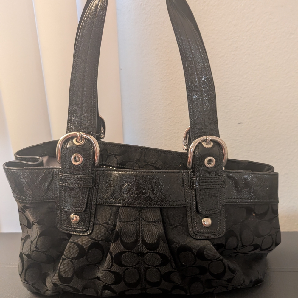 Coach Black Signature Tote Bag